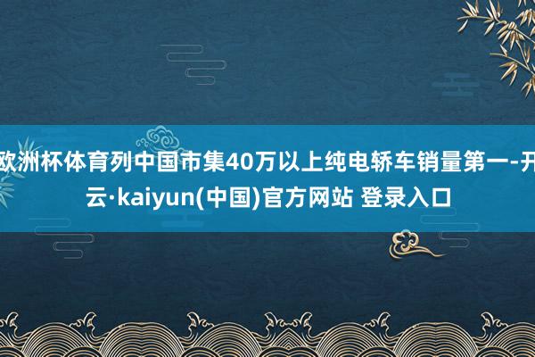 欧洲杯体育列中国市集40万以上纯电轿车销量第一-开云·kaiyun(中国)官方网站 登录入口