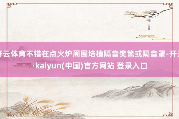 开云体育不错在点火炉周围培植隔音樊篱或隔音罩-开云·kaiyun(中国)官方网站 登录入口