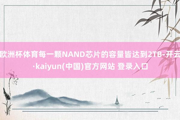 欧洲杯体育每一颗NAND芯片的容量皆达到2TB-开云·kaiyun(中国)官方网站 登录入口