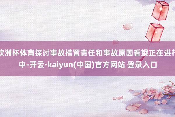 欧洲杯体育探讨事故措置责任和事故原因看望正在进行中-开云·kaiyun(中国)官方网站 登录入口