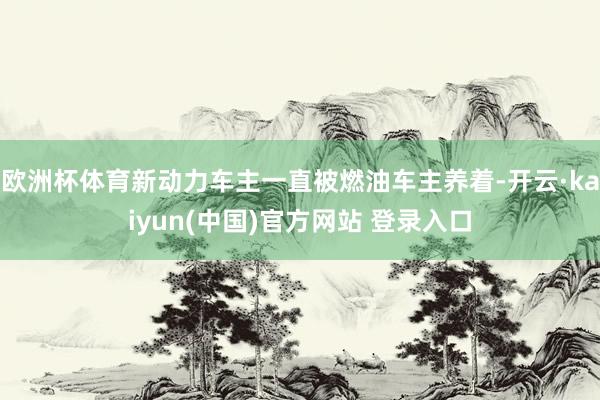 欧洲杯体育新动力车主一直被燃油车主养着-开云·kaiyun(中国)官方网站 登录入口