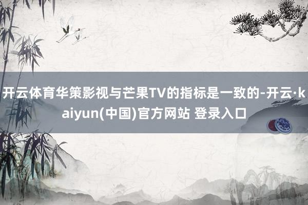 开云体育华策影视与芒果TV的指标是一致的-开云·kaiyun(中国)官方网站 登录入口