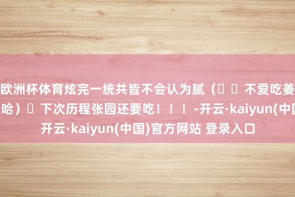 欧洲杯体育炫完一统共皆不会认为腻（⚠️不爱吃姜🫚的姐妹要躲避哈）	下次历程张园还要吃！！！-开云·kaiyun(中国)官方网站 登录入口