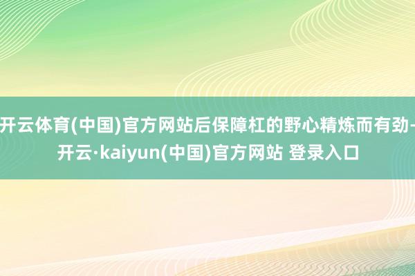 开云体育(中国)官方网站后保障杠的野心精炼而有劲-开云·kaiyun(中国)官方网站 登录入口