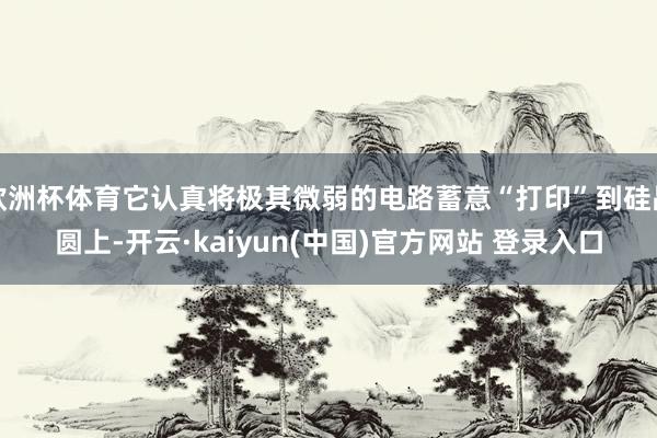 欧洲杯体育它认真将极其微弱的电路蓄意“打印”到硅晶圆上-开云·kaiyun(中国)官方网站 登录入口