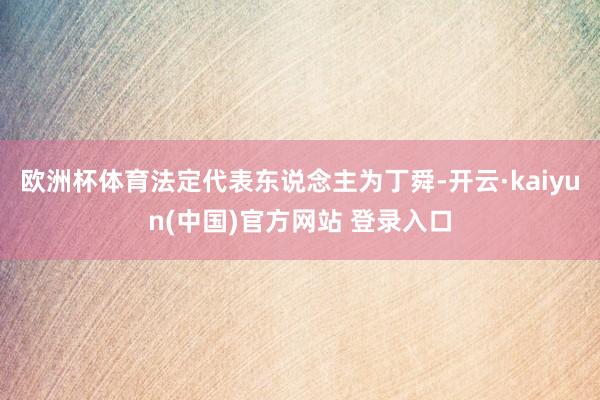 欧洲杯体育法定代表东说念主为丁舜-开云·kaiyun(中国)官方网站 登录入口