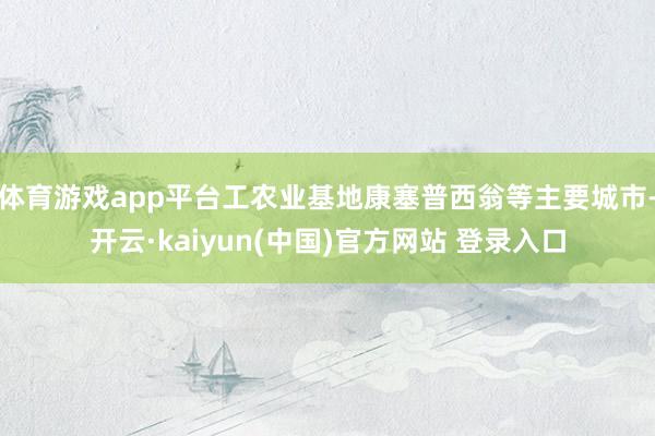 体育游戏app平台工农业基地康塞普西翁等主要城市-开云·kaiyun(中国)官方网站 登录入口