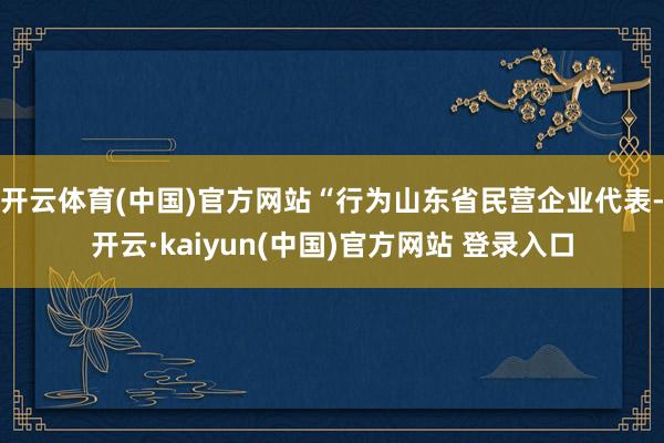 开云体育(中国)官方网站“行为山东省民营企业代表-开云·kaiyun(中国)官方网站 登录入口