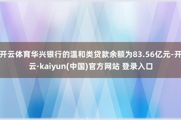开云体育华兴银行的温和类贷款余额为83.56亿元-开云·kaiyun(中国)官方网站 登录入口