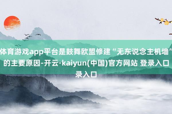 体育游戏app平台是鼓舞欧盟修建“无东说念主机墙”的主要原因-开云·kaiyun(中国)官方网站 登录入口