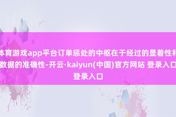体育游戏app平台订单惩处的中枢在于经过的显着性和数据的准确性-开云·kaiyun(中国)官方网站 登录入口
