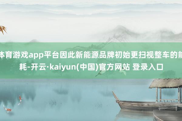 体育游戏app平台因此新能源品牌初始更扫视整车的能耗-开云·kaiyun(中国)官方网站 登录入口
