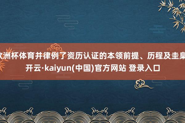 欧洲杯体育并律例了资历认证的本领前提、历程及圭臬-开云·kaiyun(中国)官方网站 登录入口