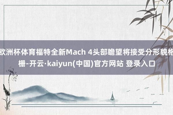 欧洲杯体育福特全新Mach 4头部瞻望将接受分形貌格栅-开云·kaiyun(中国)官方网站 登录入口