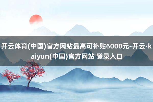 开云体育(中国)官方网站最高可补贴6000元-开云·kaiyun(中国)官方网站 登录入口