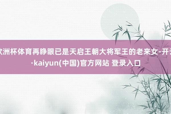 欧洲杯体育再睁眼已是天启王朝大将军王的老来女-开云·kaiyun(中国)官方网站 登录入口