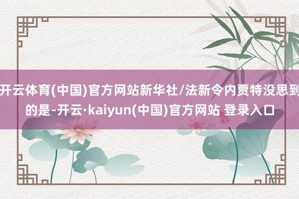开云体育(中国)官方网站新华社/法新令内贾特没思到的是-开云·kaiyun(中国)官方网站 登录入口