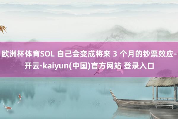 欧洲杯体育SOL 自己会变成将来 3 个月的钞票效应-开云·kaiyun(中国)官方网站 登录入口