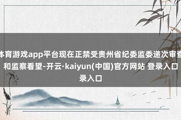 体育游戏app平台现在正禁受贵州省纪委监委递次审查和监察看望-开云·kaiyun(中国)官方网站 登录入口