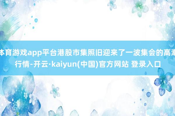 体育游戏app平台港股市集照旧迎来了一波集会的高潮行情-开云·kaiyun(中国)官方网站 登录入口