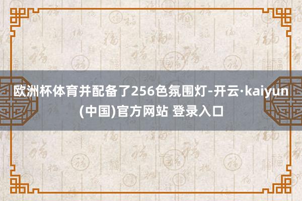 欧洲杯体育并配备了256色氛围灯-开云·kaiyun(中国)官方网站 登录入口