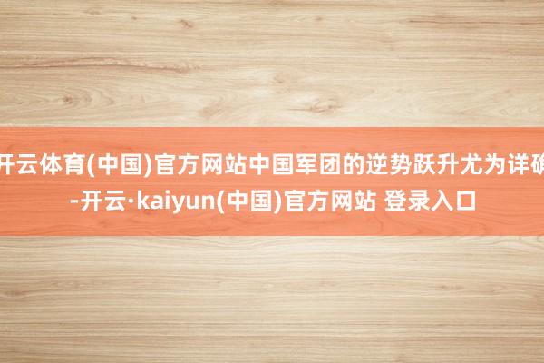 开云体育(中国)官方网站中国军团的逆势跃升尤为详确-开云·kaiyun(中国)官方网站 登录入口