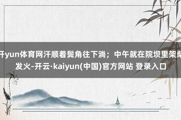 开yun体育网汗顺着鬓角往下淌；中午就在院坝里架柴发火-开云·kaiyun(中国)官方网站 登录入口