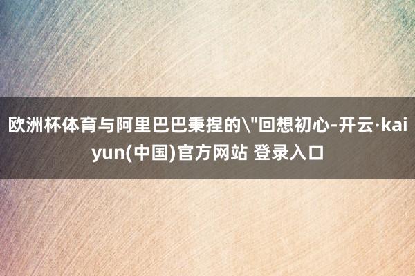 欧洲杯体育与阿里巴巴秉捏的