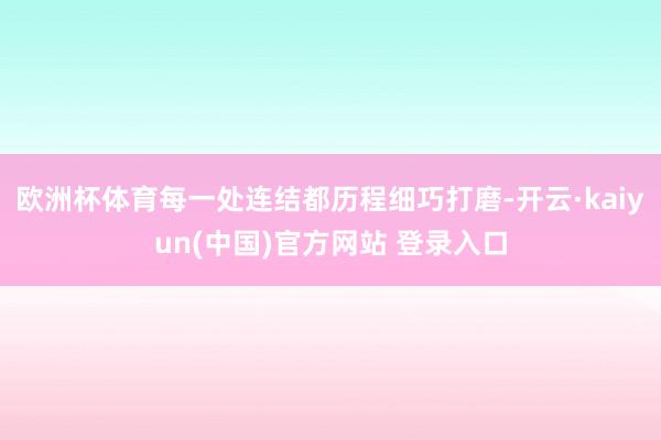 欧洲杯体育每一处连结都历程细巧打磨-开云·kaiyun(中国)官方网站 登录入口