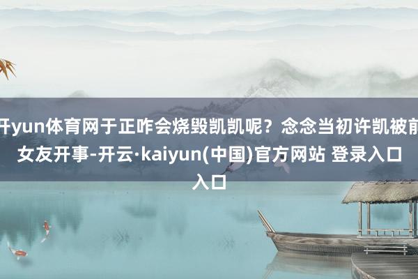 开yun体育网于正咋会烧毁凯凯呢？念念当初许凯被前女友开事-开云·kaiyun(中国)官方网站 登录入口
