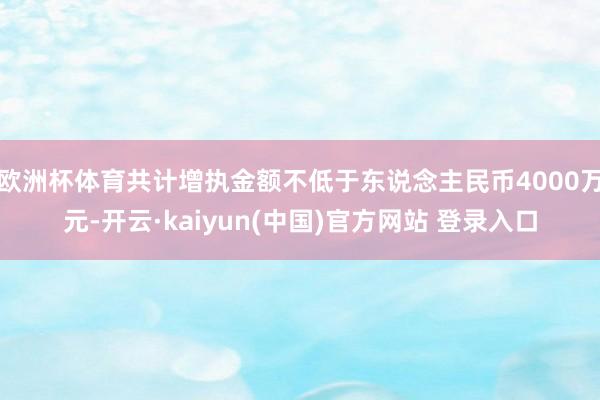 欧洲杯体育共计增执金额不低于东说念主民币4000万元-开云·kaiyun(中国)官方网站 登录入口