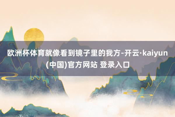 欧洲杯体育就像看到镜子里的我方-开云·kaiyun(中国)官方网站 登录入口