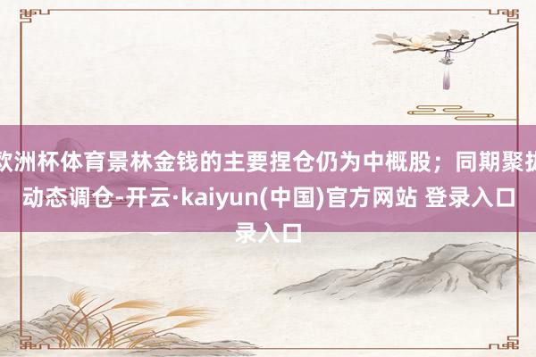 欧洲杯体育景林金钱的主要捏仓仍为中概股；同期聚拢动态调仓-开云·kaiyun(中国)官方网站 登录入口