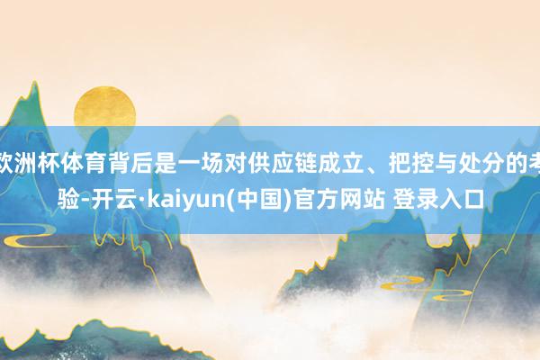 欧洲杯体育背后是一场对供应链成立、把控与处分的考验-开云·kaiyun(中国)官方网站 登录入口