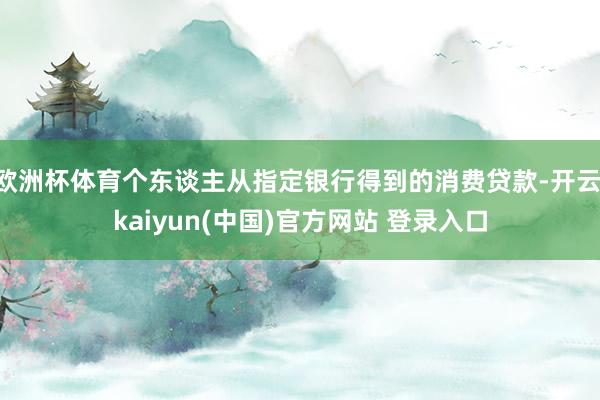 欧洲杯体育个东谈主从指定银行得到的消费贷款-开云·kaiyun(中国)官方网站 登录入口