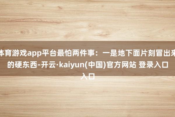 体育游戏app平台最怕两件事：一是地下面片刻冒出来的硬东西-开云·kaiyun(中国)官方网站 登录入口