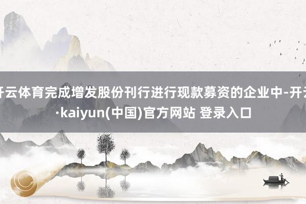 开云体育完成增发股份刊行进行现款募资的企业中-开云·kaiyun(中国)官方网站 登录入口